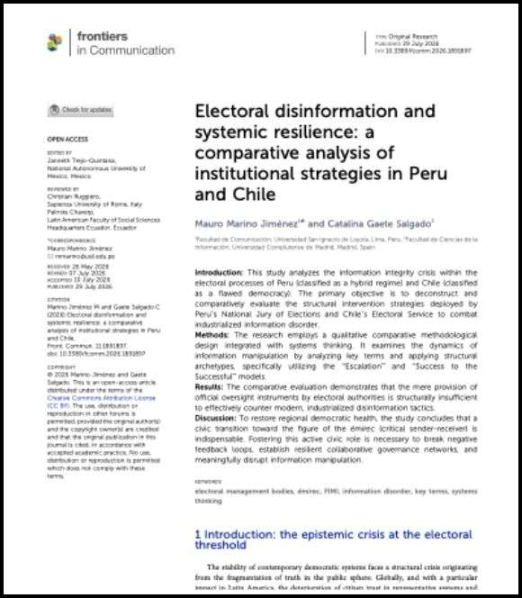 Electoral disinformation and systemic resilience: a comparative analysis of institutional strategies in Peru and Chile